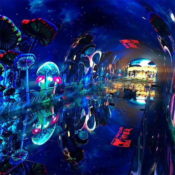 Human screen interactive LED time tunnel